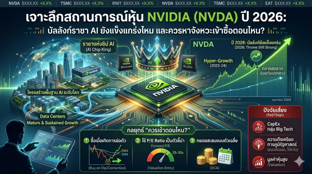 NVIDIA (NVDA) ปี 2026 บัลลังก์ราชา AI ยังแข็งแกร่งไหม